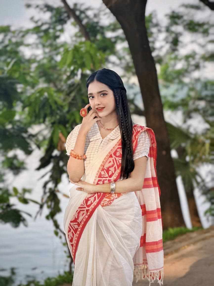 Pure Tangail cotton sari (P-816)