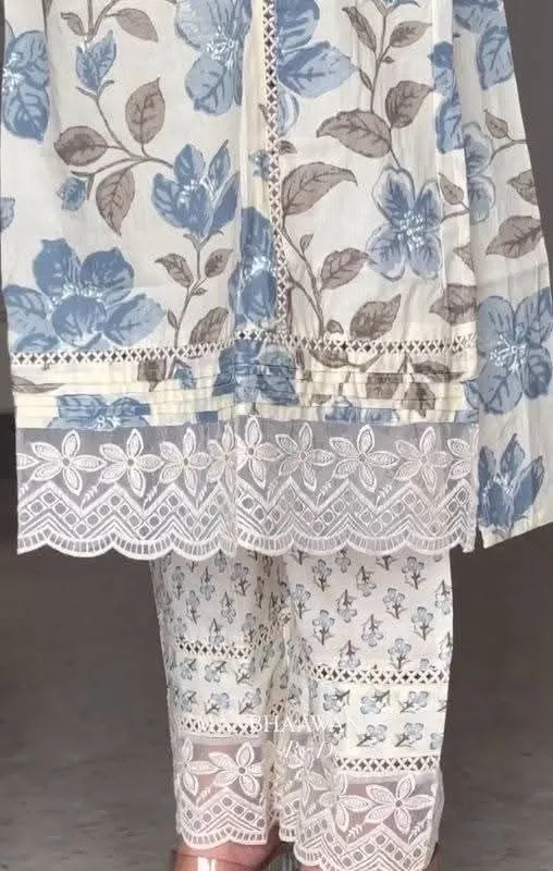 Cotton Embroidery Three Piece