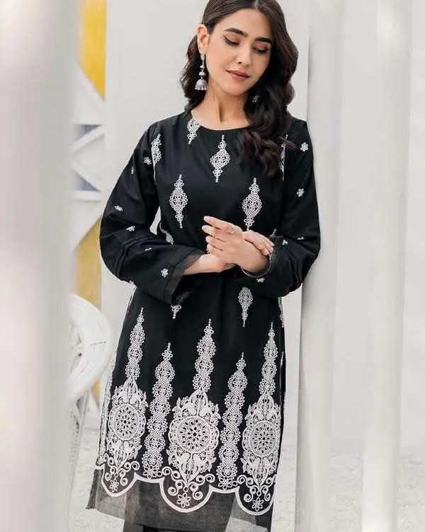 Cotton Embroidery Two Piece
