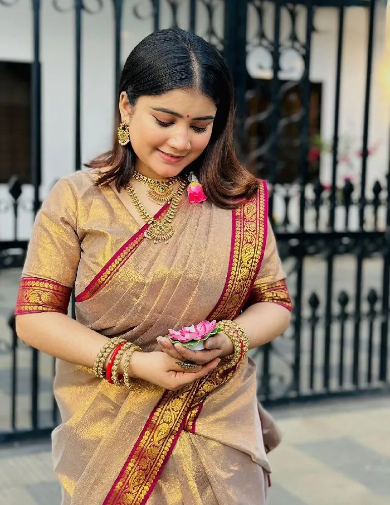 Puja Hit Lama Sharee with Blouse Piece