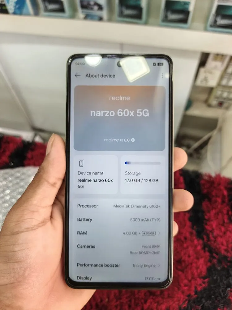 Realme Narzo60x 5g.. 4+128