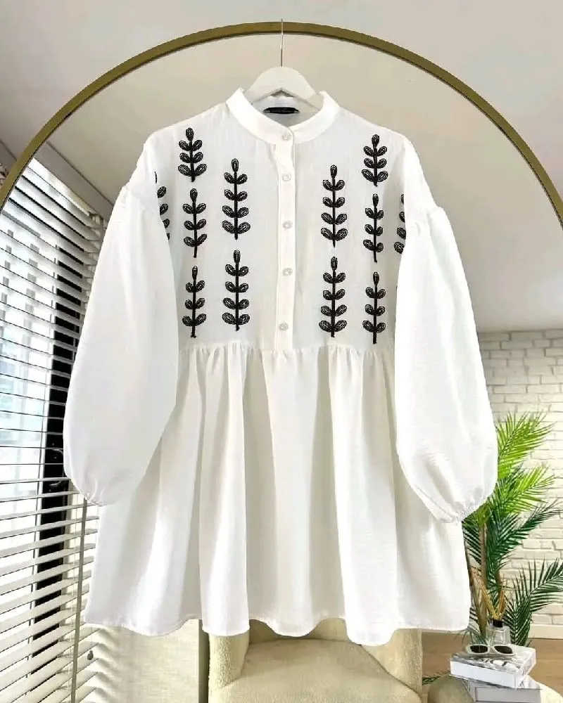 এলিগেন্ট এমব্রয়ডারি মাইক্রো বাটার ওয়ান পিস